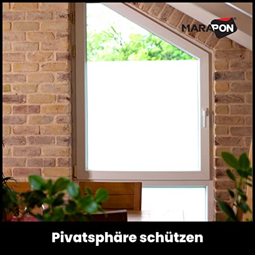 MARAPON® Vinilo Opaco para Ventanas Autoadhesivo Estático Blanco [60x200 cm] - Incluye Libro Electrónico con Consejos Profesionales – Vinilos para Ventanas Alta Privacidad – Vinilo Ventana para Baño