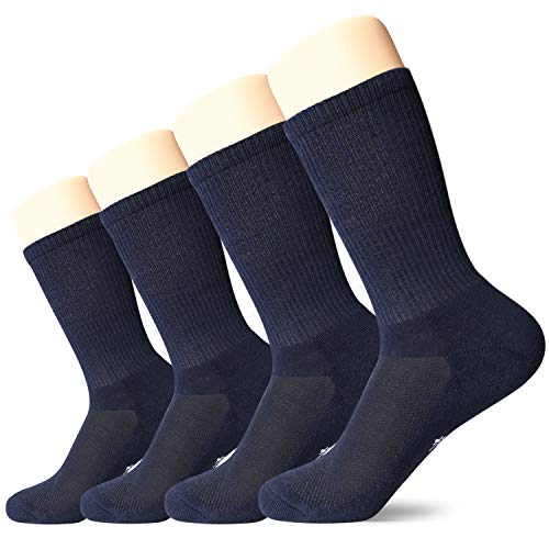 +MD 4 Pares Calcetines de deporte super suaves Calcetines hombres ejecutivos de bambu Navy 10-13