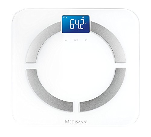 Medisana BS 430 Connect, balanza digital de análisis corporal 180 kg, balanza personal para la medición de grasa corporal, agua corporal, masa muscular y peso óseo con análisis corporal App