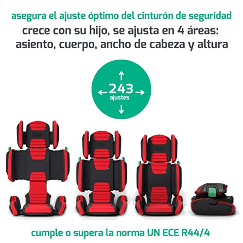 mifold Elevador Coche Niño con Respaldo Ajustable a Partir de 4 Años Hifold (16-45kg) - Alzador Coche Plegable - Silla Coche Fácil de Instalar e Ideal para Uso Diario y Viaje - Grupos 2 y 3