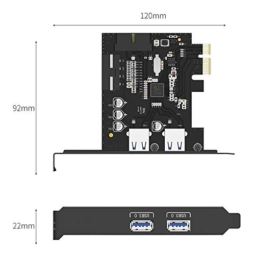 MING-MCZ Duradero For computadora de Escritorio PCI - E a USB 3.0 Tarjeta de expansión con Interfaz Front 19/20 Pin Fácil de Montar