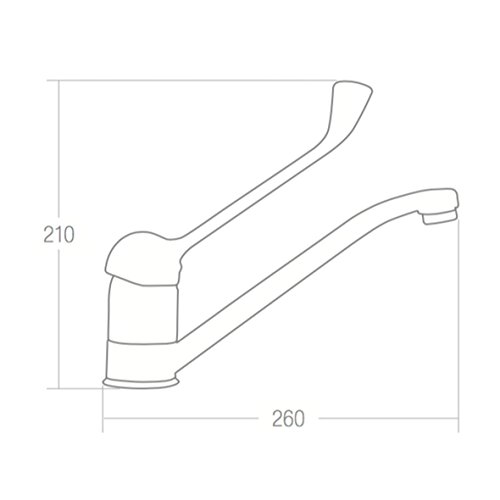 Mirtak 14053 - Grifo Monomando para Fregadero Horizontal