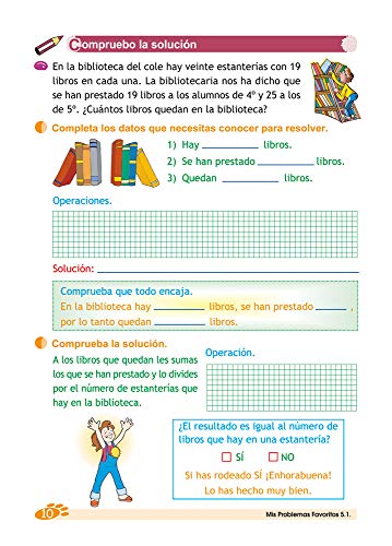 Mis problemas favoritos 5.1 / Editorial GEU / 5º Primaria / Mejora la resolución de problemas / Recomendado como repaso / Con actividades sencillas