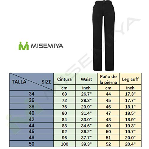 MISEMIYA Camarera Barista COCTELERO Pantalon Chino utilidades de Trabajo, Negro, 34:Cintura:68cm Mujeres