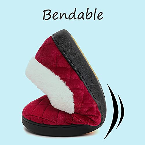 Mishansha Casa Pantuflas Peludas Mujer Zapatos Caliente Comoda Zapatillas Invierno Slippers Rojo 36 EU