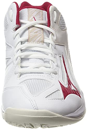 Mizuno Thunder Blade 3 Mid, Zapatillas Deportivas Mujer, White/PRed/WhiteSand, 38 EU