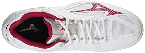 Mizuno Thunder Blade 3 Mid, Zapatillas Deportivas Mujer, White/PRed/WhiteSand, 38 EU