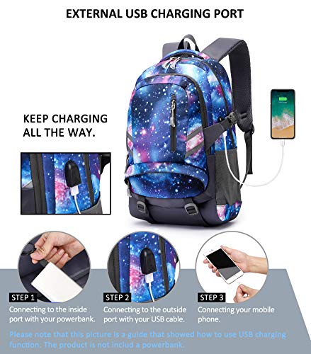 Mochilas Escolares Juveniles, Mochila PortáTil para NiñOs NiñAs se Adapta a 15.6 Pulgadas PortáTil Unisex Ligera 30L Mochila Universitaria con Puerto USB para Mujeres Hombres