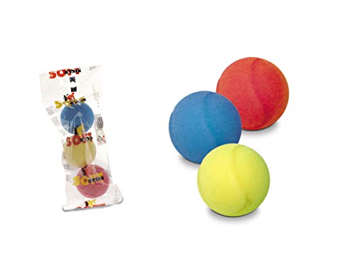 Mondo Toys - Bolsa Tres Pelotas espuma, 70mm, colores surtidos