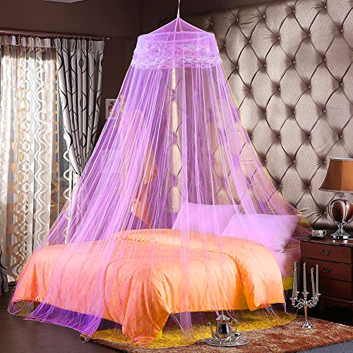 Mosquitera de Dosel de Cama, BKJJ Púrpura Mosquitera para Doble Bette, Mosquiteras para Camas, Mosquitera de Fácil Instalación, Protección Antimosquitos (60 * 260 * 1200cm)