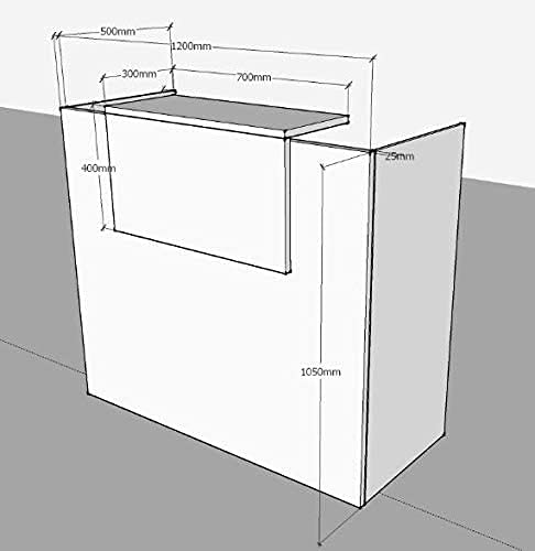 MOSTRADOR EXPRESS DE 25mm DE GROSOR DE 120X105X50CM CON COSTADO. FABRICADO EN ESPAÑA. ENVIO A PENÍNSULA (BLANCO-GRIS) ENTREGA DE 3 A 5 DIAS HABILES