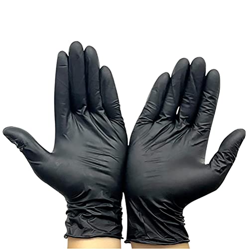 MSLing Guantes de Nitrilo Sintético de 100 Unids,Guantes de Nitrilo Guantes Resistentes Al Hogar, Guantes Protectores Hipoalergénicos sin Polvo sin Látex para El Hogar