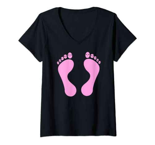 Mujer Cuidado de los pies, pedicura, podólogo, estudio de uñas, idea de regalo Camiseta Cuello V