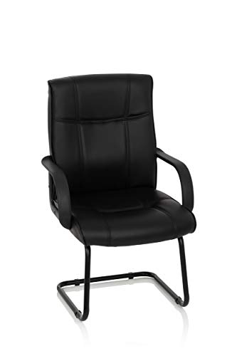 MyBuero silla confidente SKY 10 piel sintética negro silla de recepción con brazos silla cantilever 704540