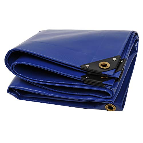 nemaxx Lona de protección PLA46 Premium 400 x 600 cm; Azul con Ojales, PVC de 650 g/m², Cubierta, Lona de protección. Impermeable y a Prueba de desgarros, 24m²