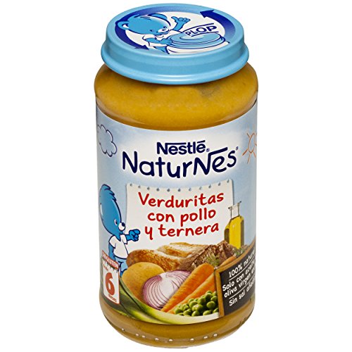 NESTLÉ Purés Tarrito de puré de verduras y carne, variedad Verduritas con Pollo y Ternera - Para bebés a partir de 6 meses - Tarrito de 250g