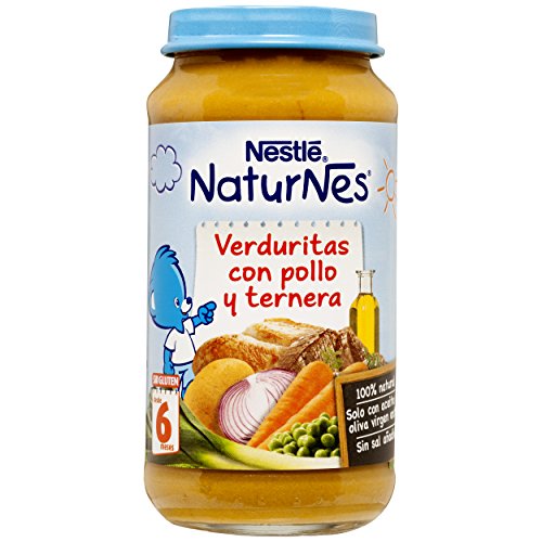 NESTLÉ Purés Tarrito de puré de verduras y carne, variedad Verduritas con Pollo y Ternera - Para bebés a partir de 6 meses - Tarrito de 250g