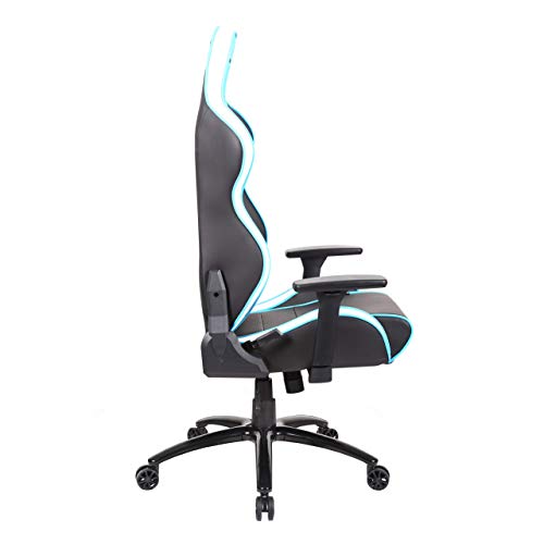 Newskill NS-CH-KAIDAN-BLUE Kaidan - Silla gaming profesional reforzada con estructura de metal (respaldo con mecanismo de mariposa reclinable en 180 grados, reposabrazos 3D) - Color Azul, mediano