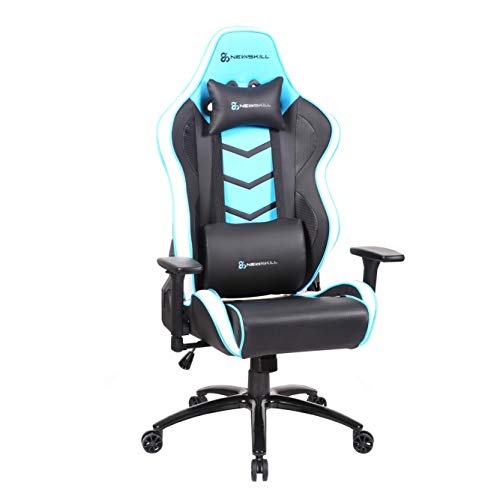 Newskill NS-CH-KAIDAN-BLUE Kaidan - Silla gaming profesional reforzada con estructura de metal (respaldo con mecanismo de mariposa reclinable en 180 grados, reposabrazos 3D) - Color Azul, mediano