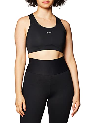 NIKE Med Pad Bra Sujetador de Deporte, Mujer, Black/(White), S