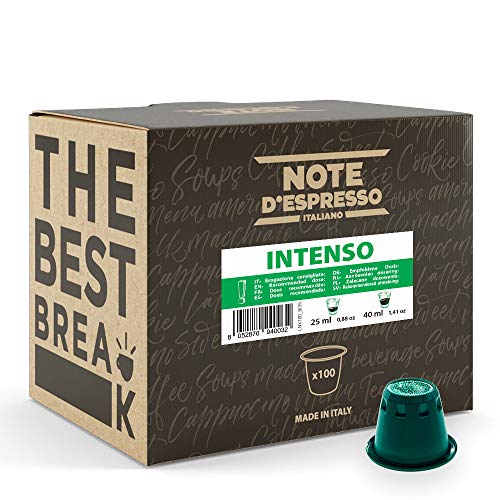 Note d'Espresso - Intenso - Cápsulas de Café - Compatibles con Cafeteras NESPRESSO* - 100 caps