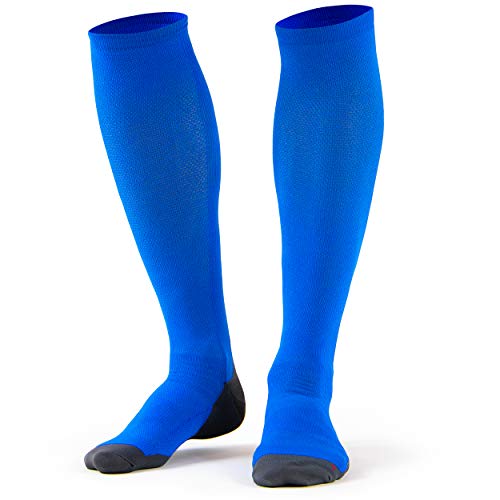 Occulto 1-2 Pares Medias de Compresion para Hombre y Mujer, Calcetines COMPRESIVOS 25-30mmHG para Deporte, Viajes, Embarazo y REGENERACIÓN 1 Pares | Azul 43-46