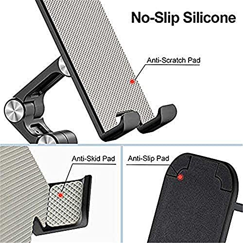 OCYCLONE Soporte para teléfono Celular Totalmente Plegable Soporte para Tableta de Escritorio Altura de ángulo Ajustable para Compatible Todos los teléfonos móviles/iPad/Kindle/Tablet