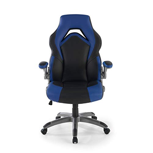 Ofichairs Silla AK-Omega Silla Gaming Silla de Escritorio Silla Gamer Profesional Brazos Abatibles y Ajustables Mecanismo de Inclinación Color Azul & Negro