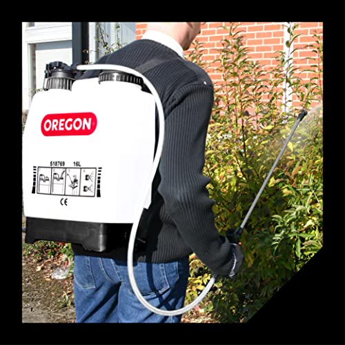 Oregon Pulverizador a Presión Tipo Mochila para Insecticidas y Herbicidas con Lanza y 2 Boquillas Ajustables, 20 Litros, Accesorio de Jardinería para la Espalda en Formato Mochila (518771)