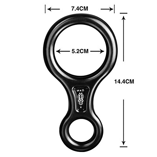 Oumers Anillo de Rappel Descenso Figura 8,para la recreación al Aire Libre, Fuerte Seguro Durable