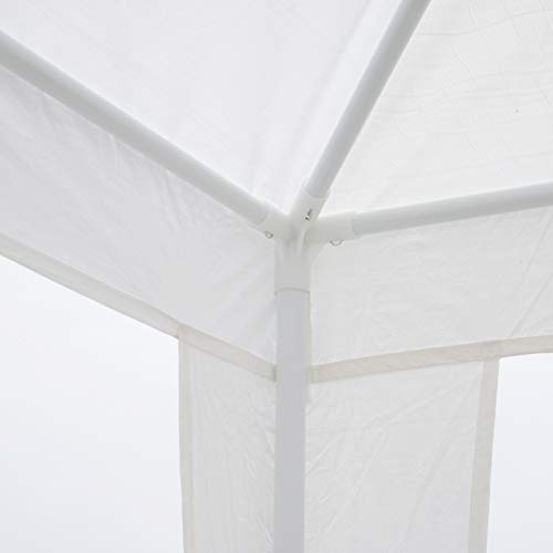 Outsunny Carpa Desmontable 3x3x2,45m Pabellón de Jardín de Tubo de Acero Pérgola Apto como Cenador Blanco