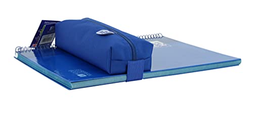 Oxford - Estuche Rectangular, kangoo con goma, 22 cm, color azul