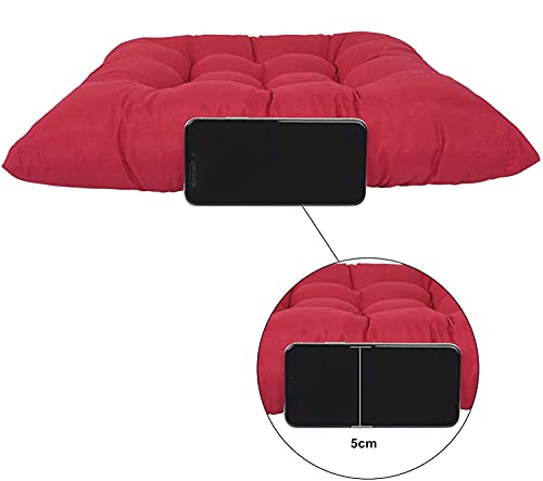 Pack 2 Unidades Cojines para Silla, 40X40 CM, Relleno de Algodón, Ideal para la Decoración de Cocina y Sala, Fabricado en España (2 Unidades, Rojo)