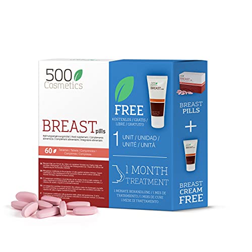 Packs 500Cosmetics Breast: Pastillas + Crema para Aumentar y Reafirmar el Pecho femenino - Ingredientes 100% Naturales (1)