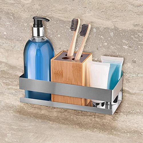 PAKASEPT Estanteria Baño Autoadhesivo, Carrito de la Ducha Acero Inoxidable, montado en la Pared Ducha Organizador, Cesta de Ducha Sin succión, Colgan