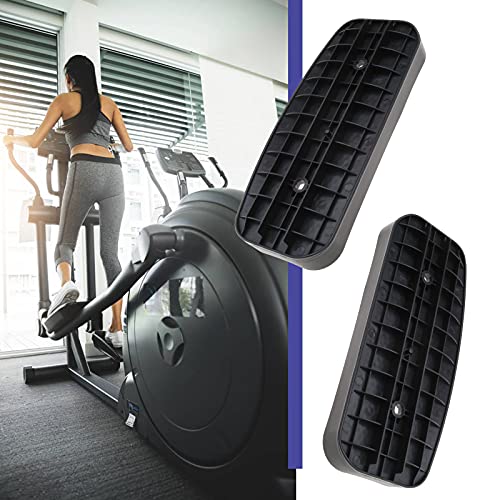 Par de pedales elípicos negros para fitness, pedales, accesorios de plástico, 34,5 x 15 cm, compatible con XS SPORTS CROSS TRAINER