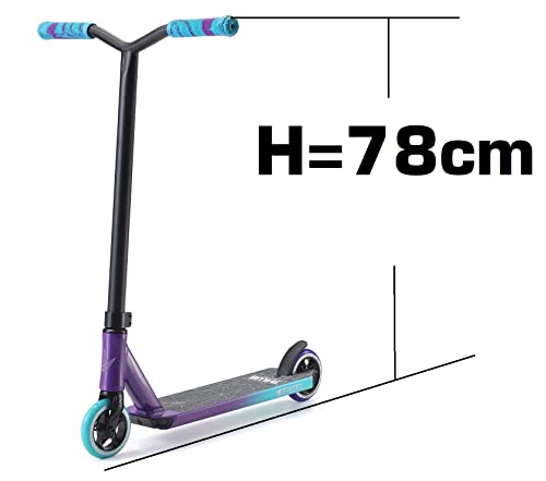 Patinete Blunt One S3 Stunt-Scooter H = 78 cm Park Trick Tret Roller + pegatina Fantic26 (lila/turquesa)