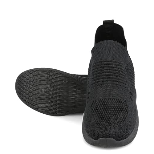 PAYMA - Zapatillas Sneakers Deportivas Mujer. con y Sin Cordones. Tenis Gimnasio, Deporte, Casual y Caminar. Malla Traspirable. Piso Transparente. Color: Negro Sin Cordones. Talla EU 39