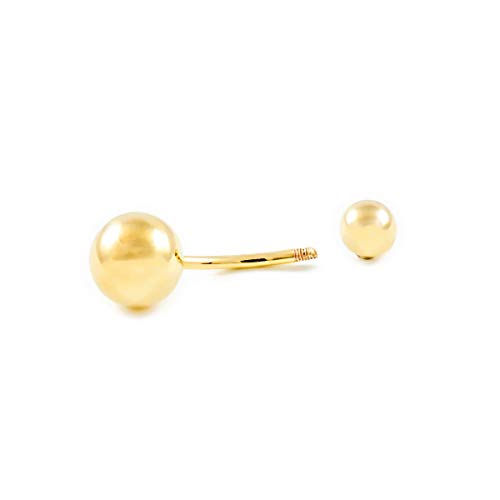 Piercing Oro Ombligo bola 8 mm (9kts)