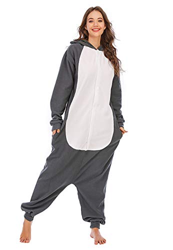 Pijama Animal Entero Unisex para Adultos con Capucha Cosplay Wolf Disfraz Homewear Mamelucos Ropa De Dormir Celebración de días Festivos,LTY33-2,L