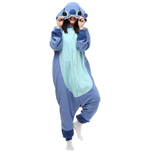 Pijama de Animales, de ANIMAL PJS, para Adultos, para Mujeres, Hombres, Cosplay, para Dormir, Disfraz, Dibujos Animados Azul Stitch Azul L