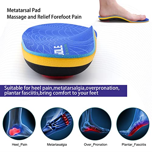 Plantillas ortopédicas para mujeres y hombres Soporte de pie alto Plantillas de zapatos funcionales suaves Inserto para pies planos, dolor de pie, fascitis plantar, (43-44 EU 28cm, azul)