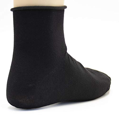 Poligono Calcetines Hombre Mujer sin Elástico con Borde Vivo, Calcetines de Deporte en Algodón Fresco, Calcetines Running Transpirables, no Aprieten la Piel, Paquete de 12, Negro, EU 40-46