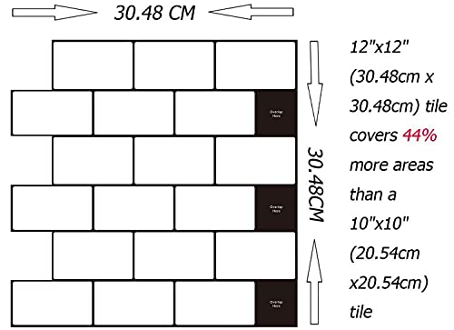 Profesticker Vinilo Azulejo Adhesivo Cenefa 3D Auto-Adhesivo Pegatina Pared Baldosa Revestimiento Decorativo Impermeable Cocina Baño (ladrillo blanco con lechada negra, 9)