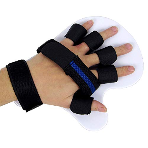 Protector de la palma, los dedos Separadores dedo Contractura Cojín Fit derecha o izquierda Mano a prevenir la artritis, tendinitis Diseño ajustable, la mano izquierda ( Color : Left hand , Size : S )