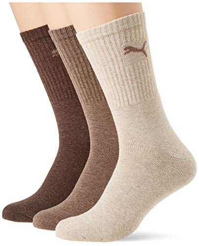 PUMA 7312 Sport Socks (3 Pack) Calcetines, Light Brown Melange, 35/38 Unisex Adulto