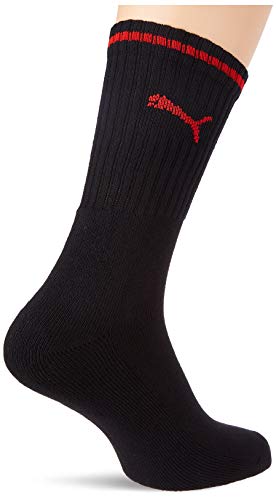 PUMA Sport Crew Stripe Socks (3 Pack) Calcetines, Black, 35/38 Unisex Adulto