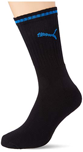 PUMA Sport Crew Stripe Socks (3 Pack) Calcetines, Black, 35/38 Unisex Adulto