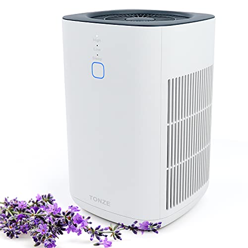 Purificador de Aire con Filtro HEPA H13 - Portátil Air Purifier, Fácil Uso de Un Toque, 3 Modo, Eliminar 99,97% Alergias, Polen, Olor, Tabaco, Caspas de Mascota, PM2.5