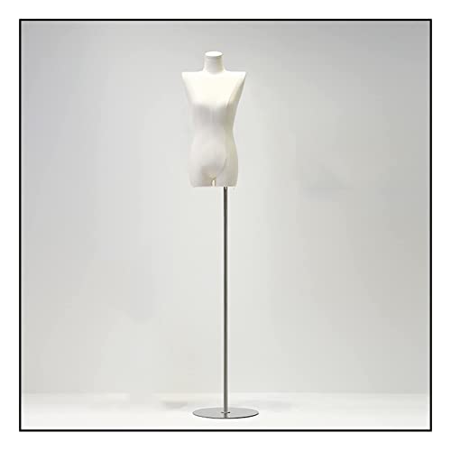 QTWW Cuerpo de Torso de maniquí, con Cabeza de Sastre Femenina Ajustable en Altura, Soporte de exhibición de maniquí multifunción fácil de Limpiar, 38x78x58x80CM (Color: Silver I) (Silver D)